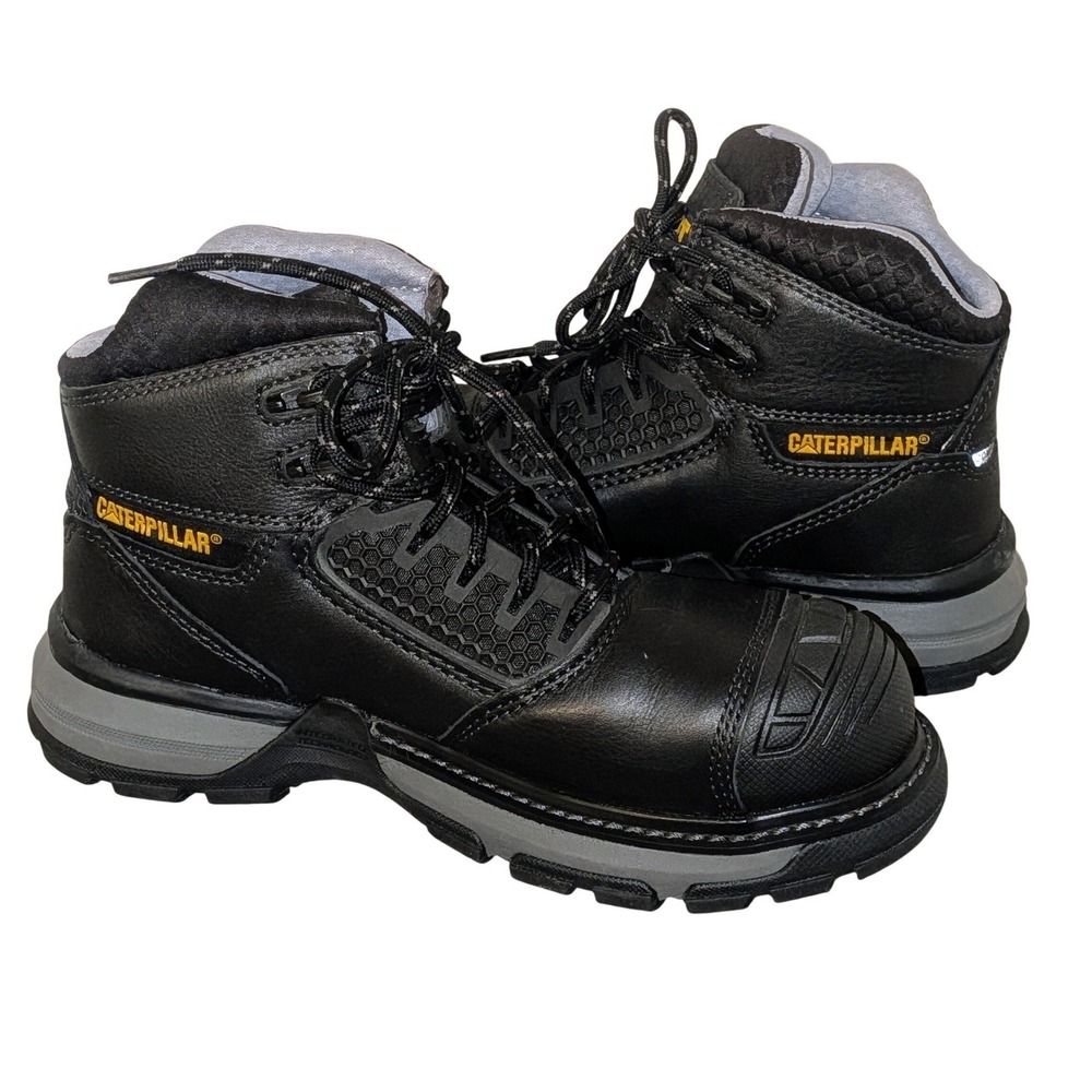 Caterpillar CAT Excavator Superlite Composite Toe Work Boot Black Womens 7.5 NEW